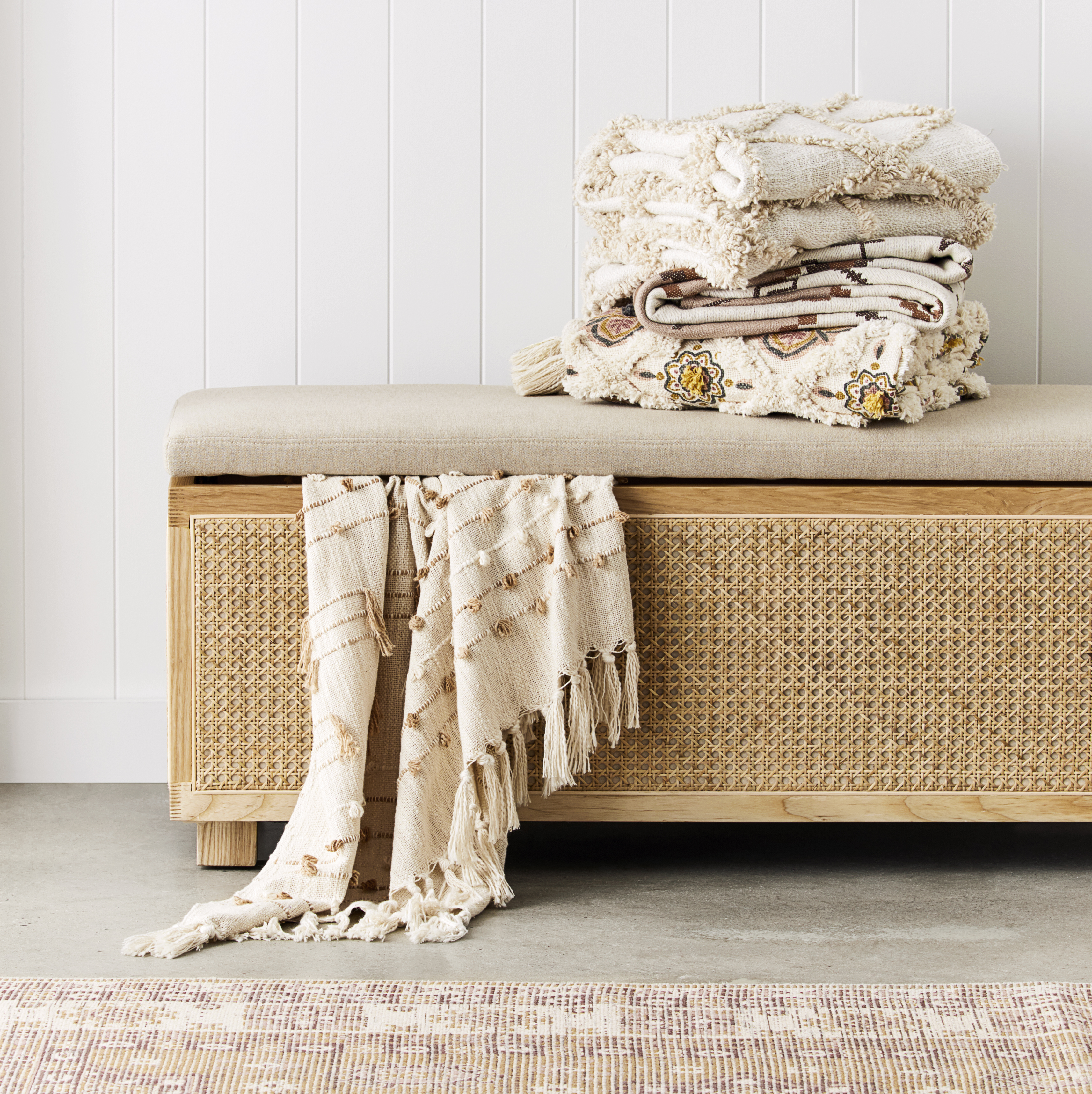 A variety of seasonal natural throws.