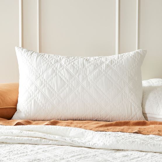 Madelyn Quilted White Pillowcases