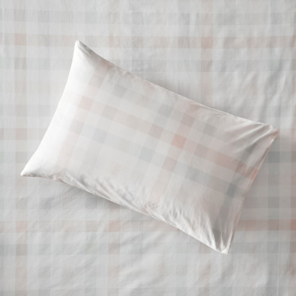 Flannelette Printed Natural Check Pillowcases Adairs