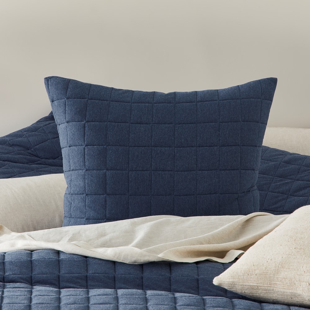 Sorrento Denim Jersey Quilted Pillowcases Adairs