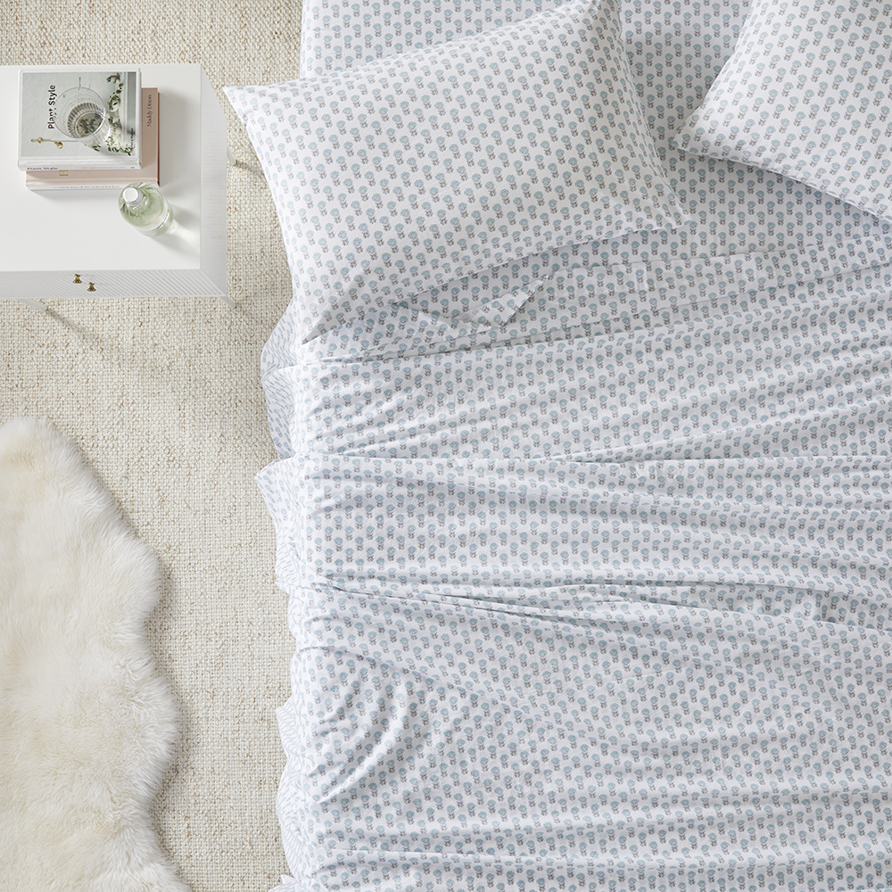 Printed Nitara Aqua Sheet Set Adairs