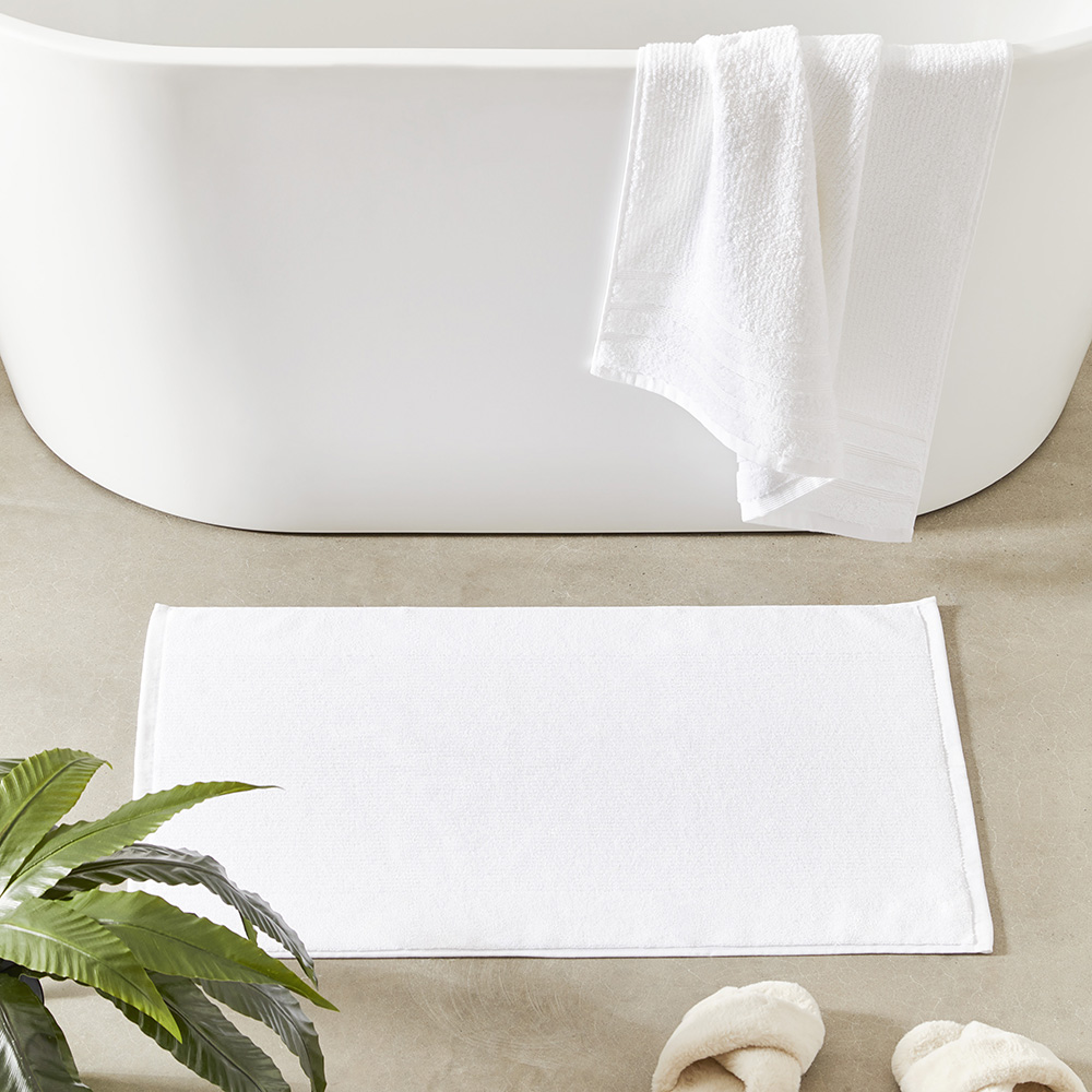 Flinders White Bath Mat Bathroom Adairs