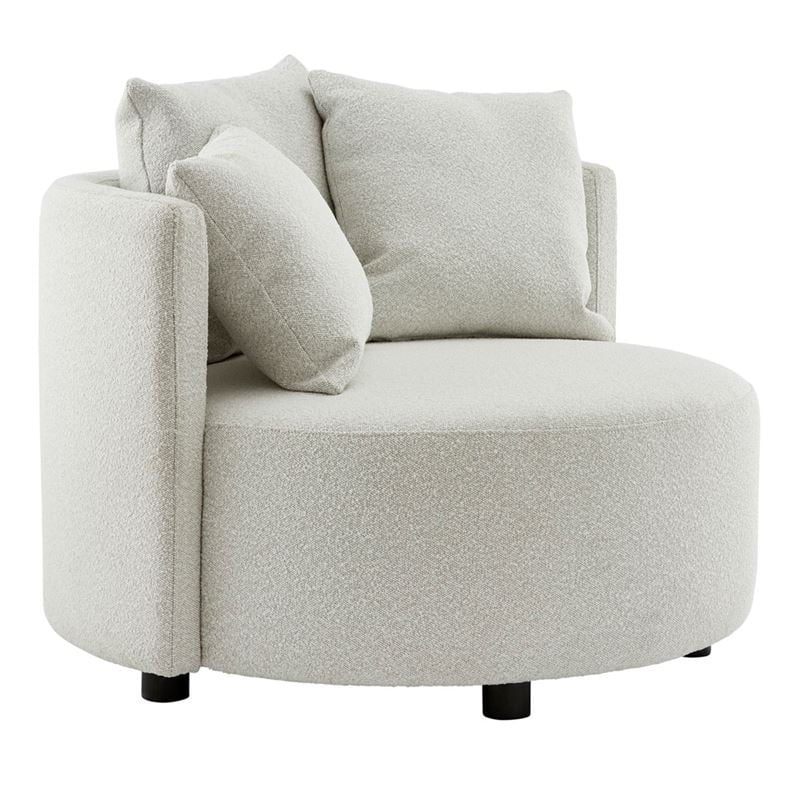 Plume Snow Boucle Chair - Luxurious Oversized Comfort