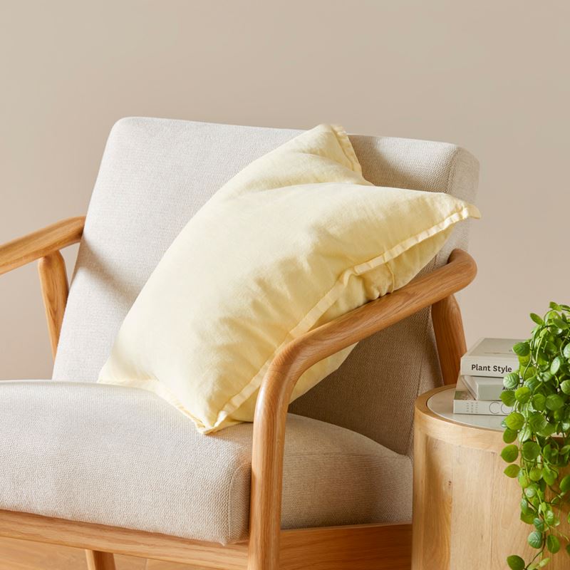 Belgian Limoncello Vintage Washed Linen Cushion 