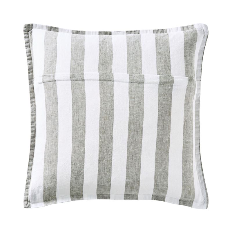 Belgian Forest Stripe Vintage Washed Linen Cushion