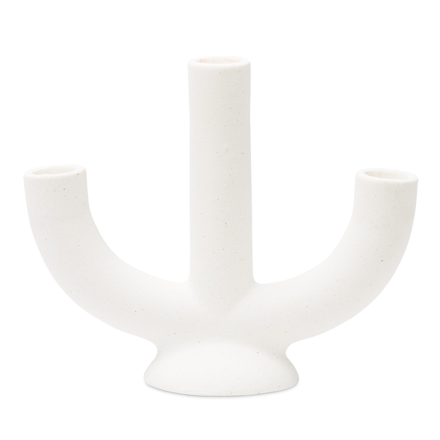 Hydra White Tri Candle Holder Adairs
