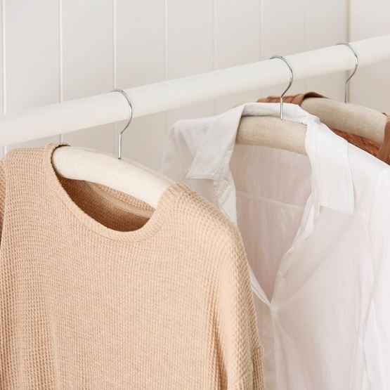 Padded Natural Linen Coat Hangers