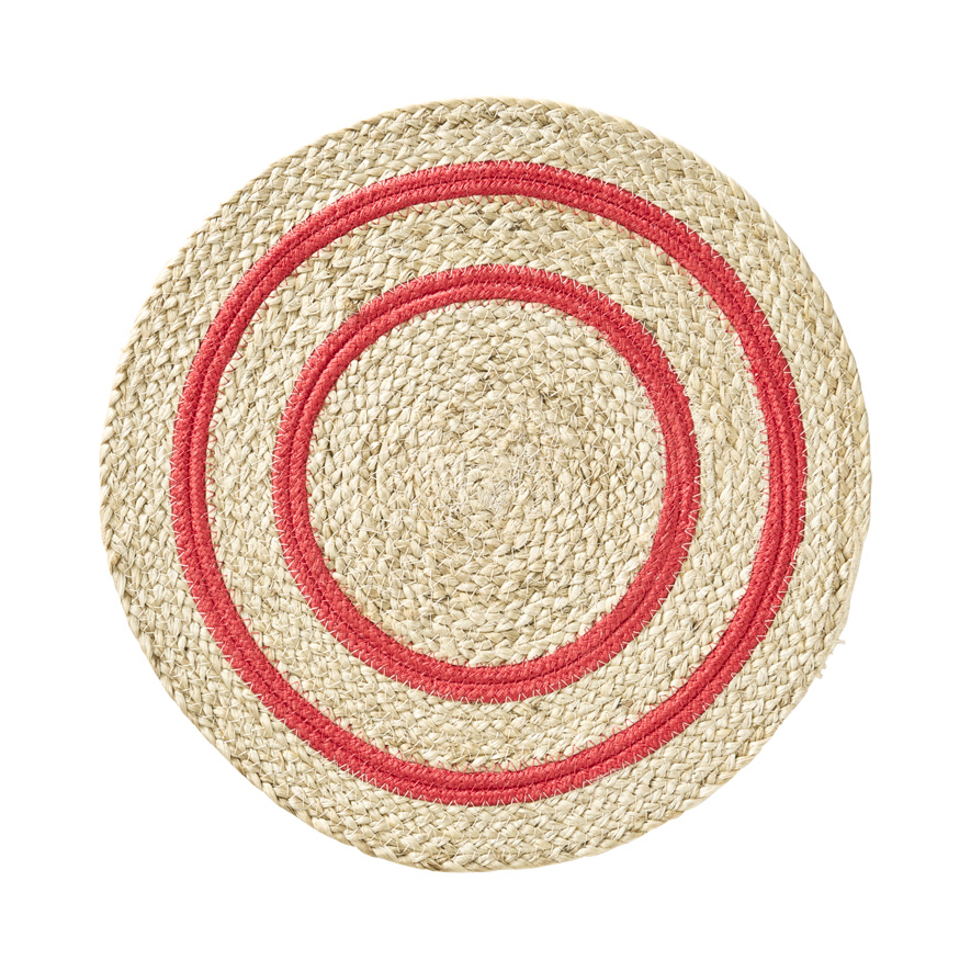 Tulum Natural & Hot Pink Placemat Pack of 2 | Homewares | Adairs