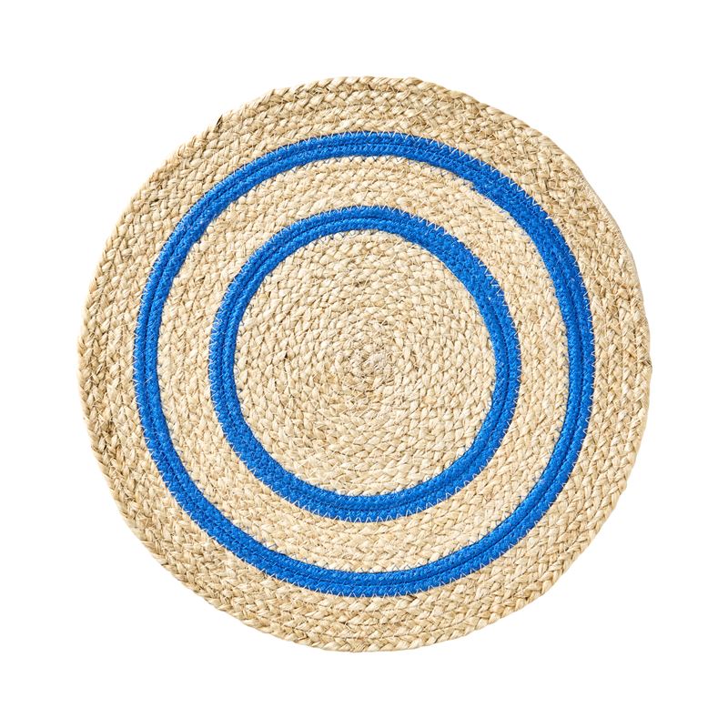 Tulum Natural & Vivid Blue Placemat Pack of 2