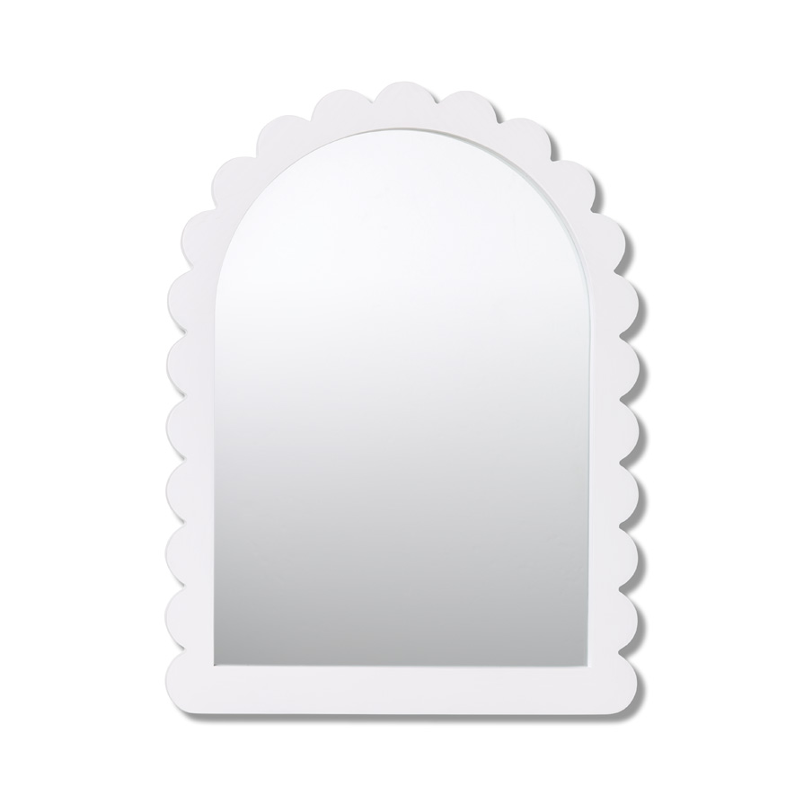 Scallop White Arch Mirror Adairs
