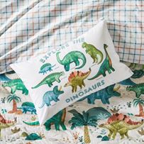 Dinosaur Explore White Text Pillowcase