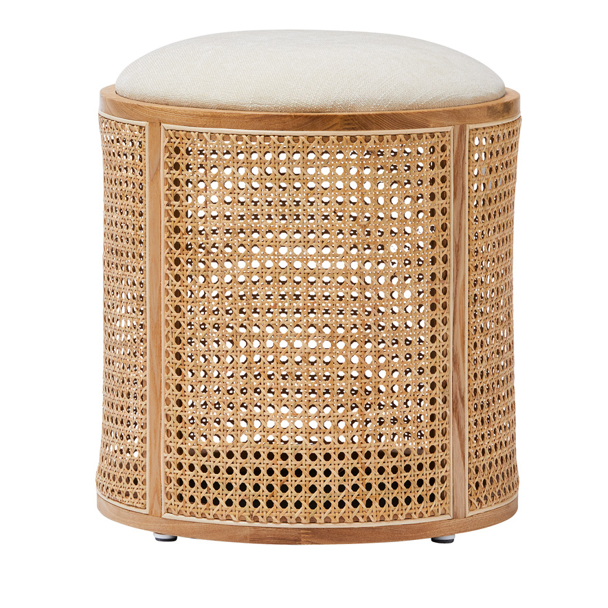 Arden Rattan Natural Storage Foot Stool Adairs