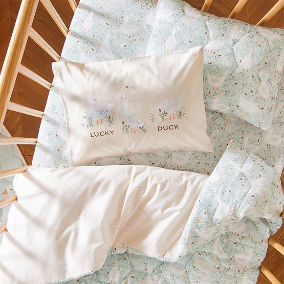 Decorative Lucky Duck Cot Text Pillowcase