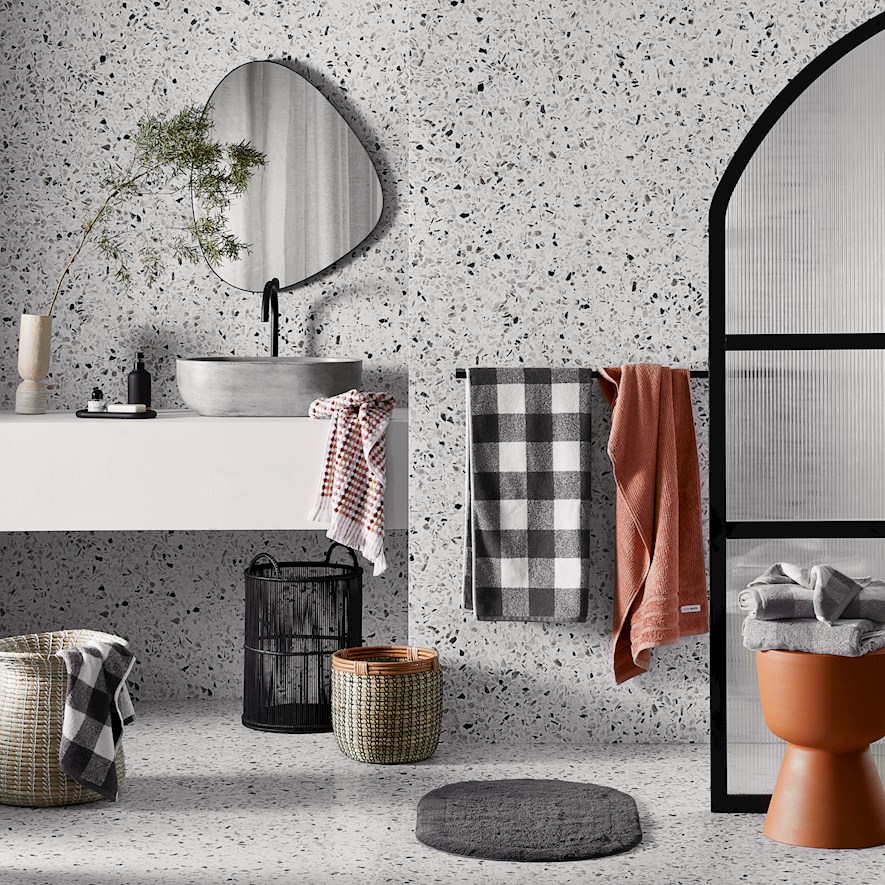 Nicola Coal Combed Cotton Oval Bath Mat Adairs