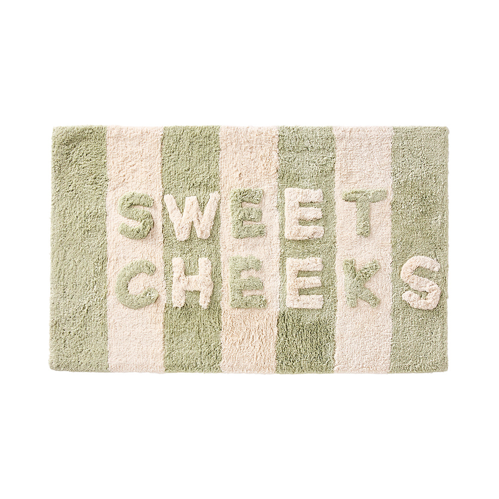 Sweet Cheeks Green Tea & Natural Stripe Bath Mat Adairs