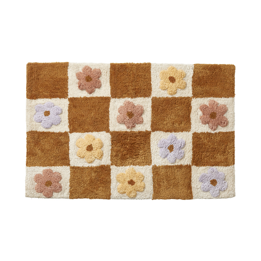 Daisy Check Ginger Multi Bath Mat Adairs