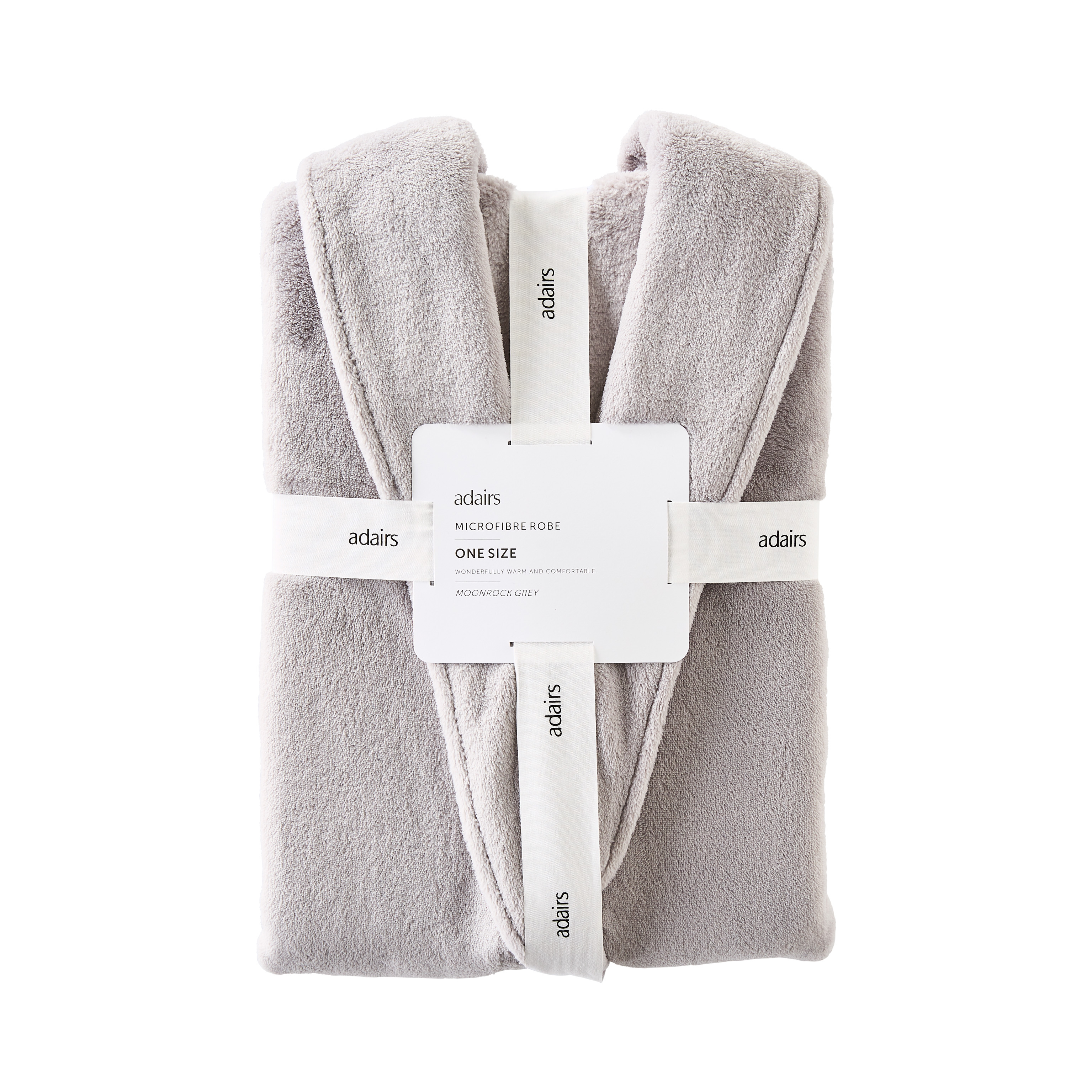 Microfibre Moonrock Grey Robe Adairs