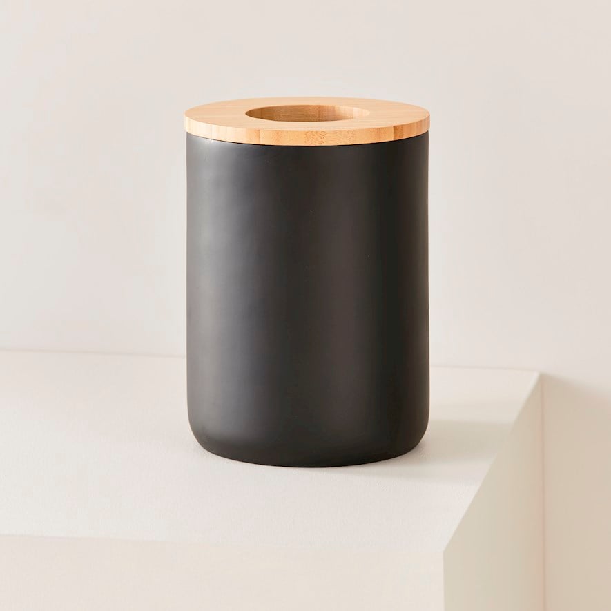 Clayton Black Bathroom Bin | Adairs