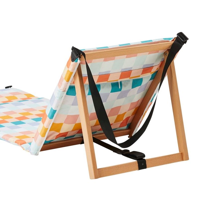Beach Multi Gingham Fold Out Lounger