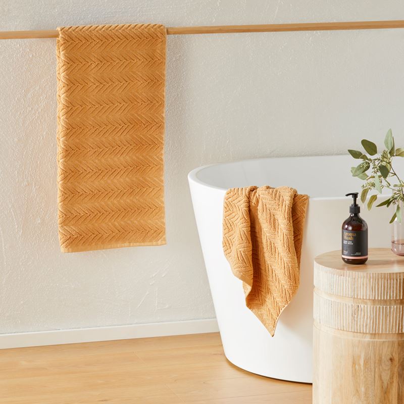 Mimosa Textured Honey Marle Towel Range