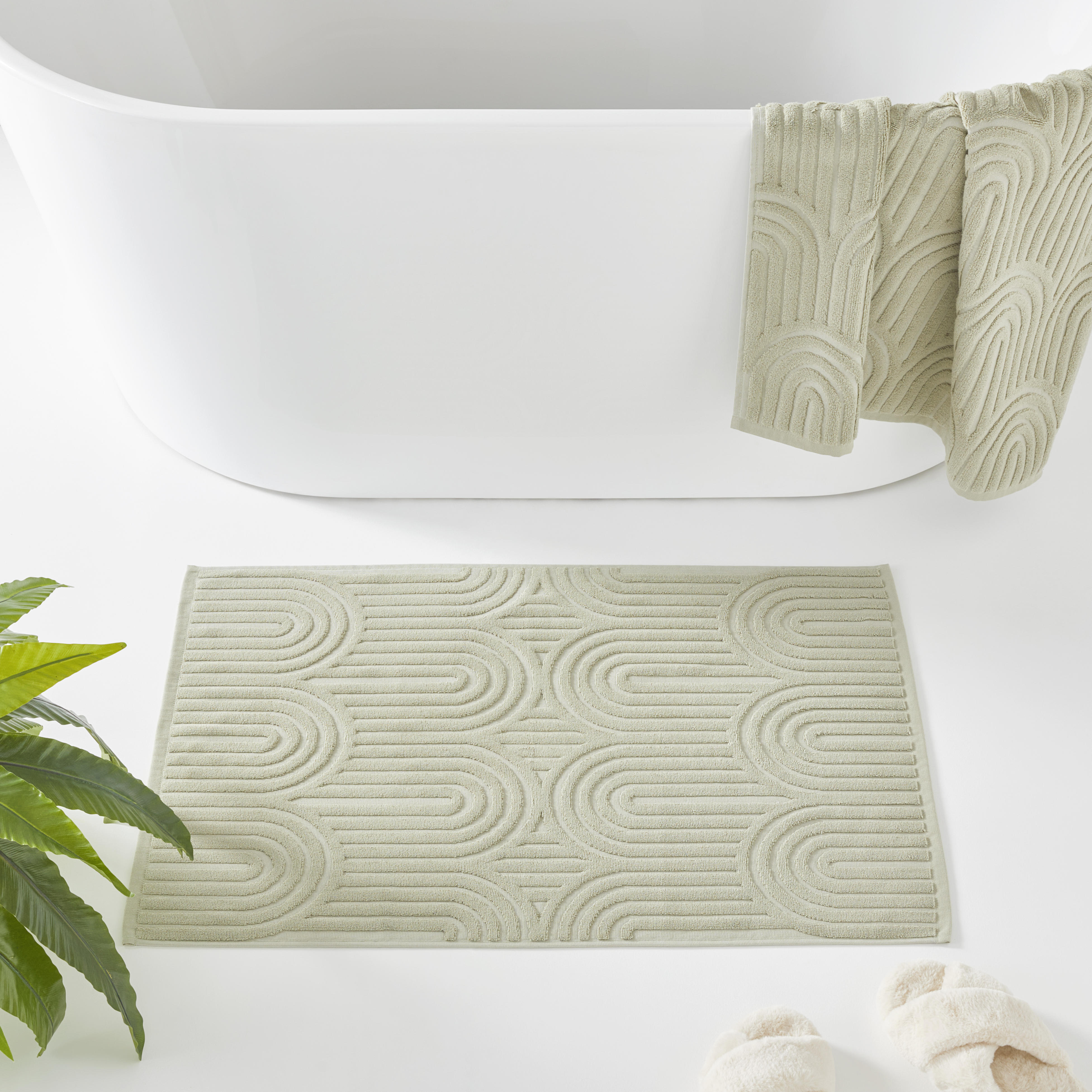 Archie Green Tea Marle Bath Mat Adairs
