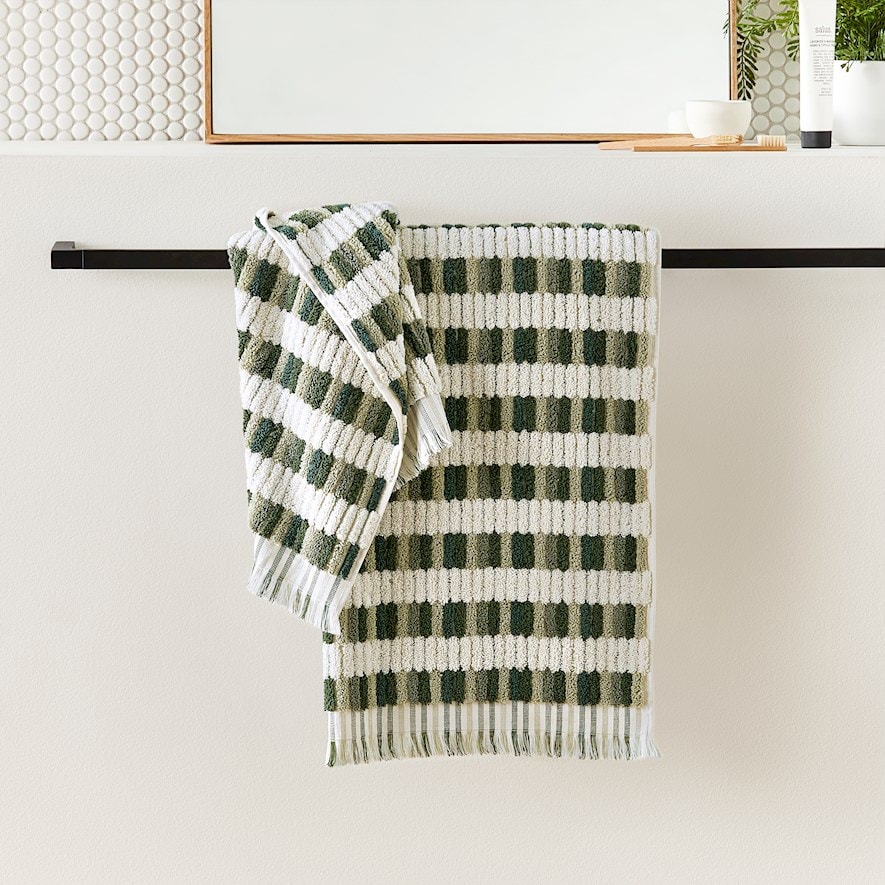 Home Republic - European Willow Green Multi Turkish Cotton Towel Range | Bathroom | Adairs