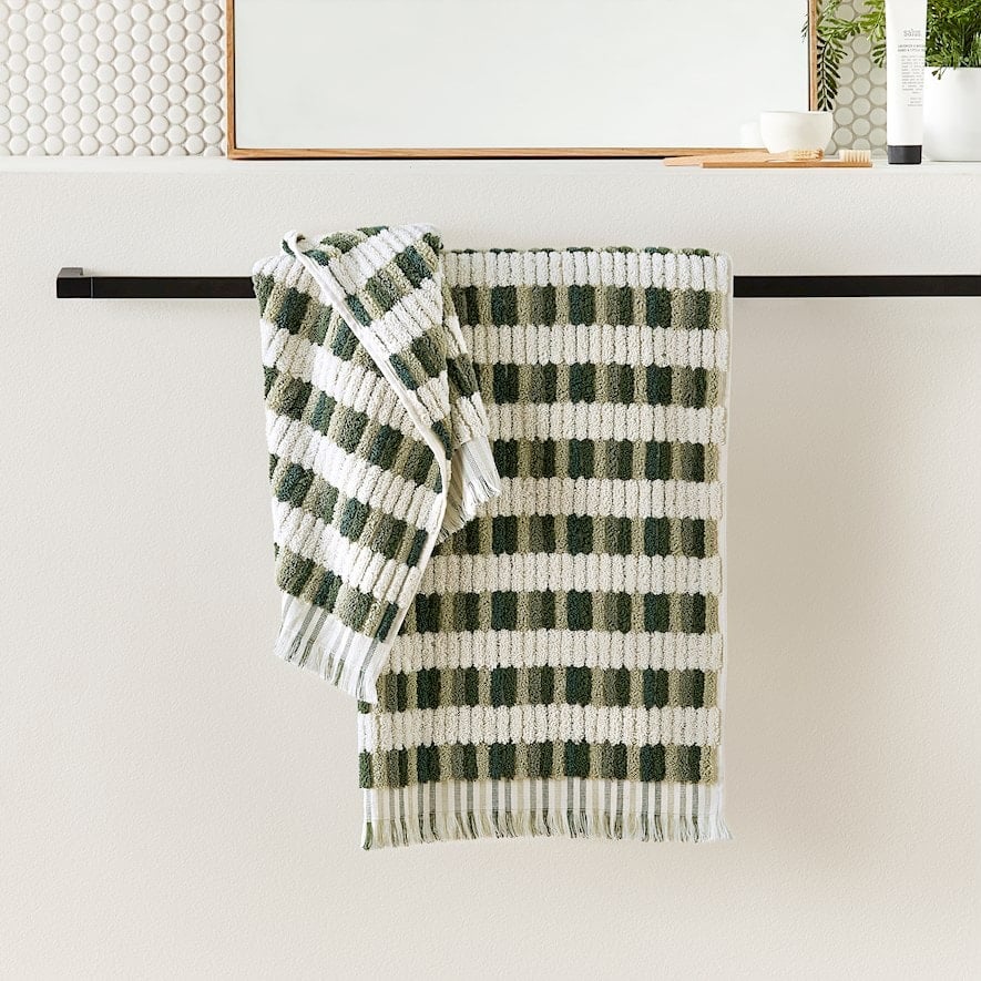 European Willow Green Multi Turkish Cotton Towel Range Bathroom