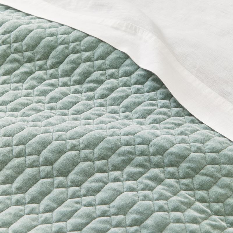 Milan Lily Pad Velvet Quilted Coverlet Separates