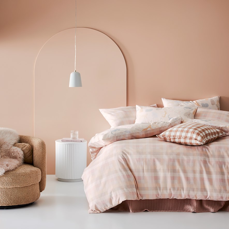 Printed Pink Cat Flannelette Quilt Cover Set + Separates Adairs