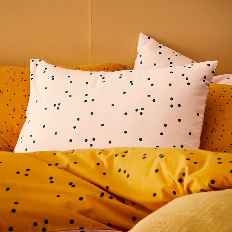 Printed Pink Spot Flannelette Quilt Cover Set + Separates