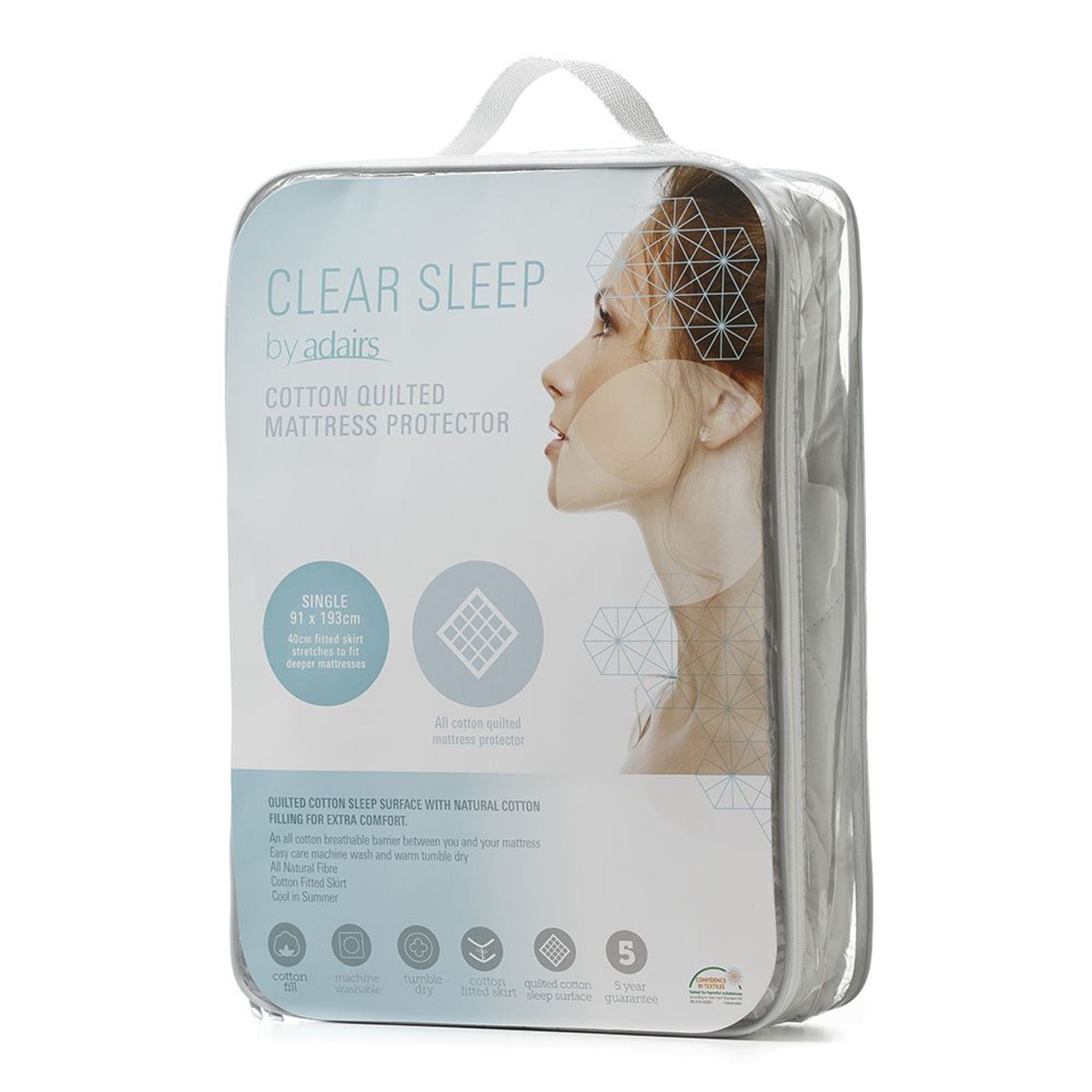 Clear Sleep - Cotton Quilted Mattress Protector - Bedroom Mattress