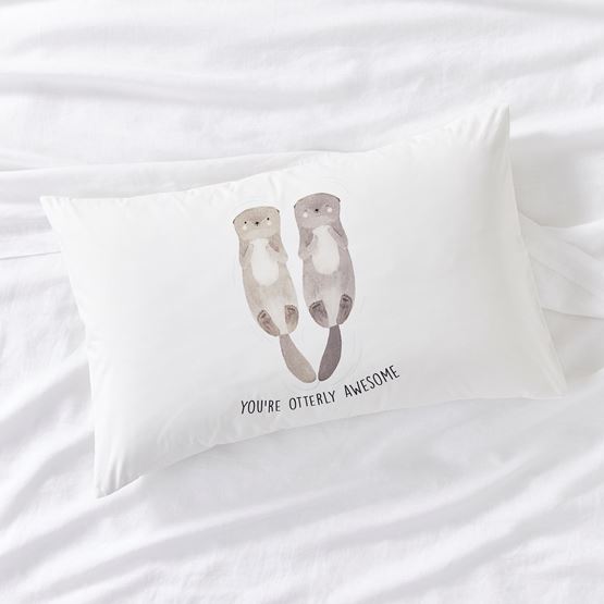 Otterly Awesome Text Pillowcase