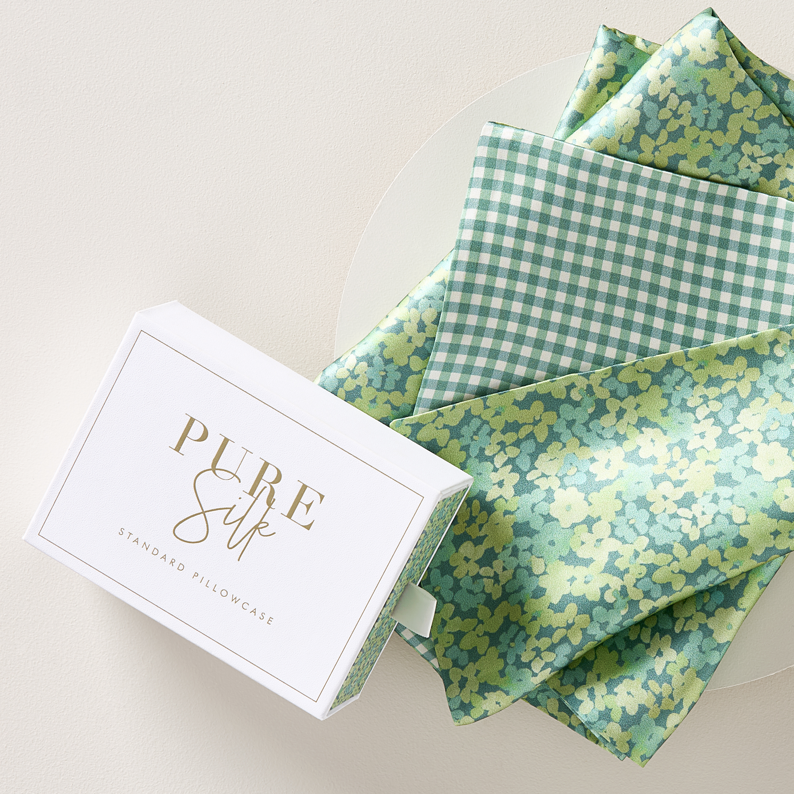 Pure Silk Zoe Floral & Gingham Printed Pillowcase Adairs