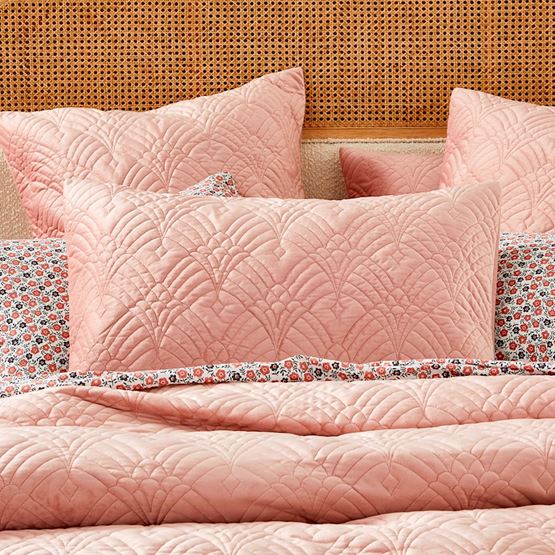 Adelaide Pink Velvet Quilted Pillowcases