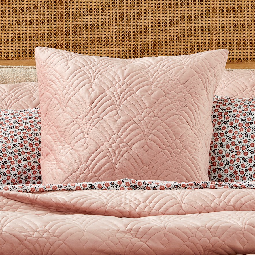 Adelaide Pink Velvet Quilted Pillowcases Adairs