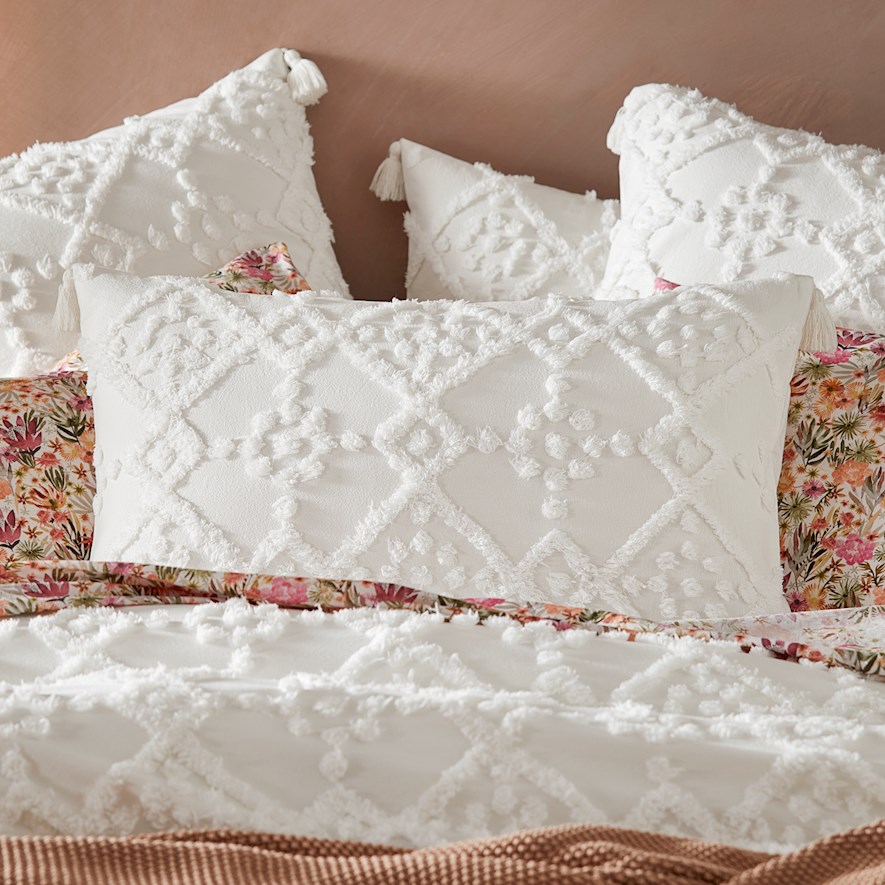 Vienna White Tufted Pillowcases Adairs