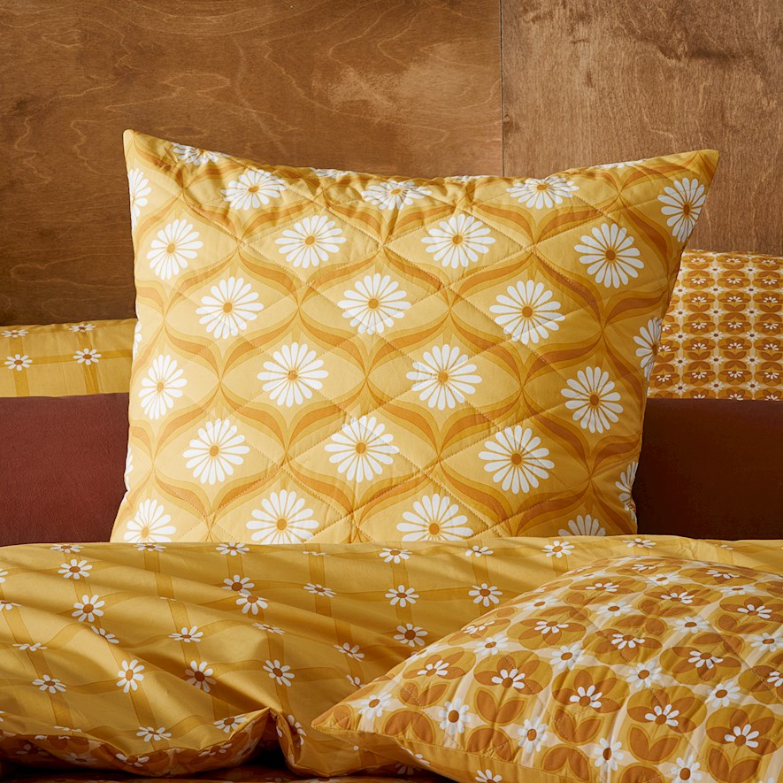 Wilma Mustard Quilted Pillowcase Adairs