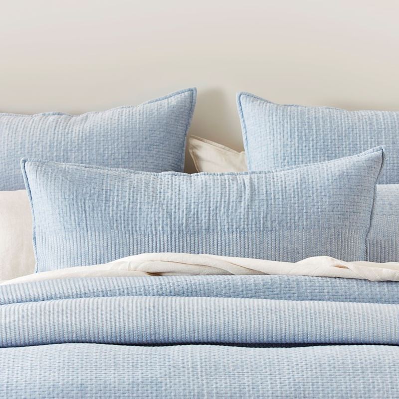 Cameo Blue Quilted Pillowcases | Adairs