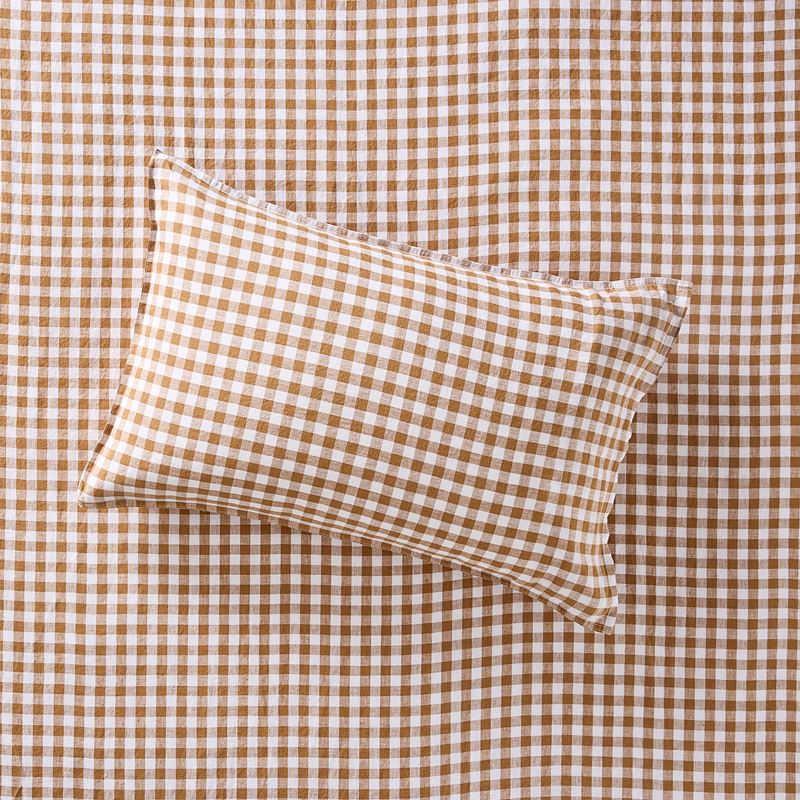 Vintage Washed Caramel Check Pillowcases