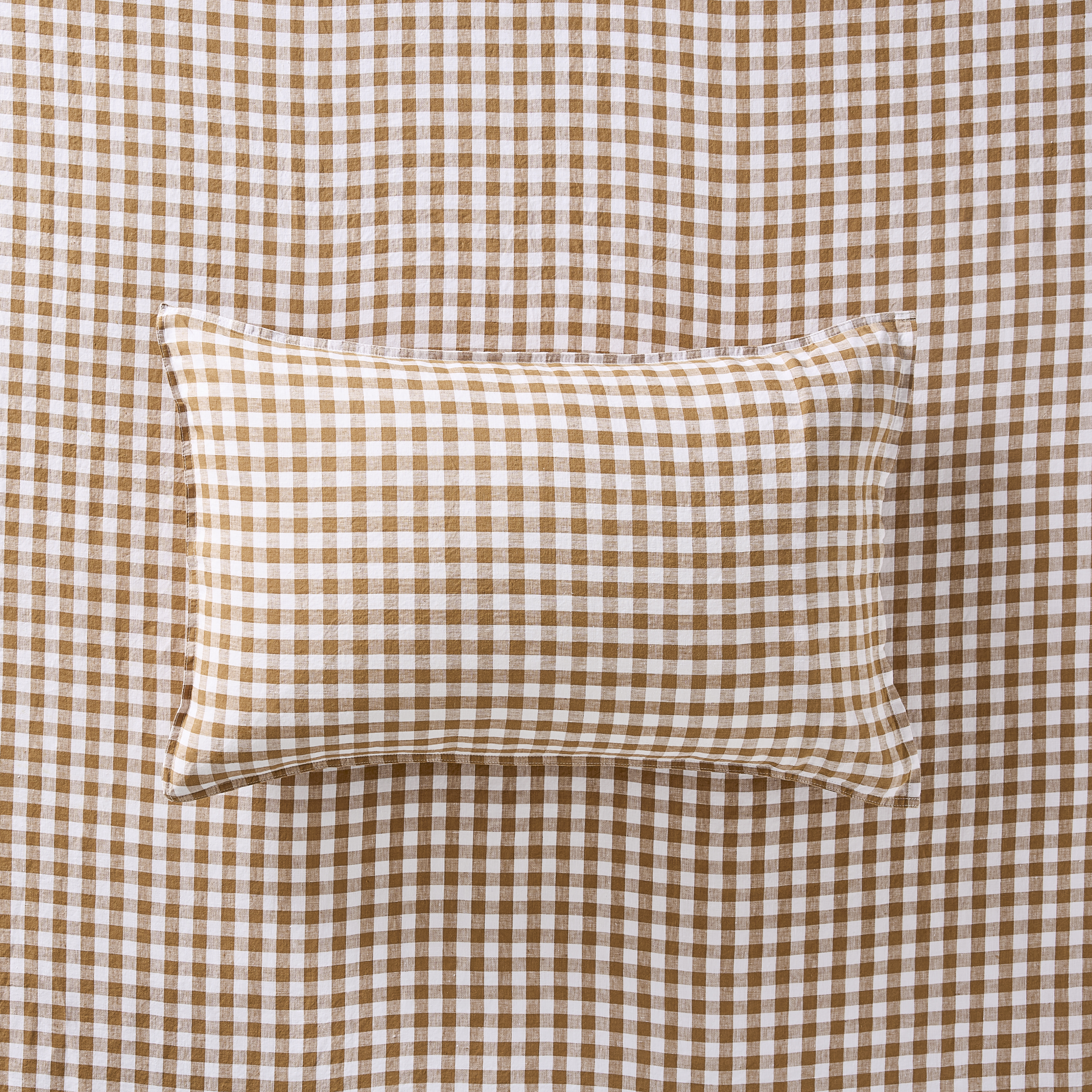 Vintage Washed Caramel Check Pillowcases Adairs