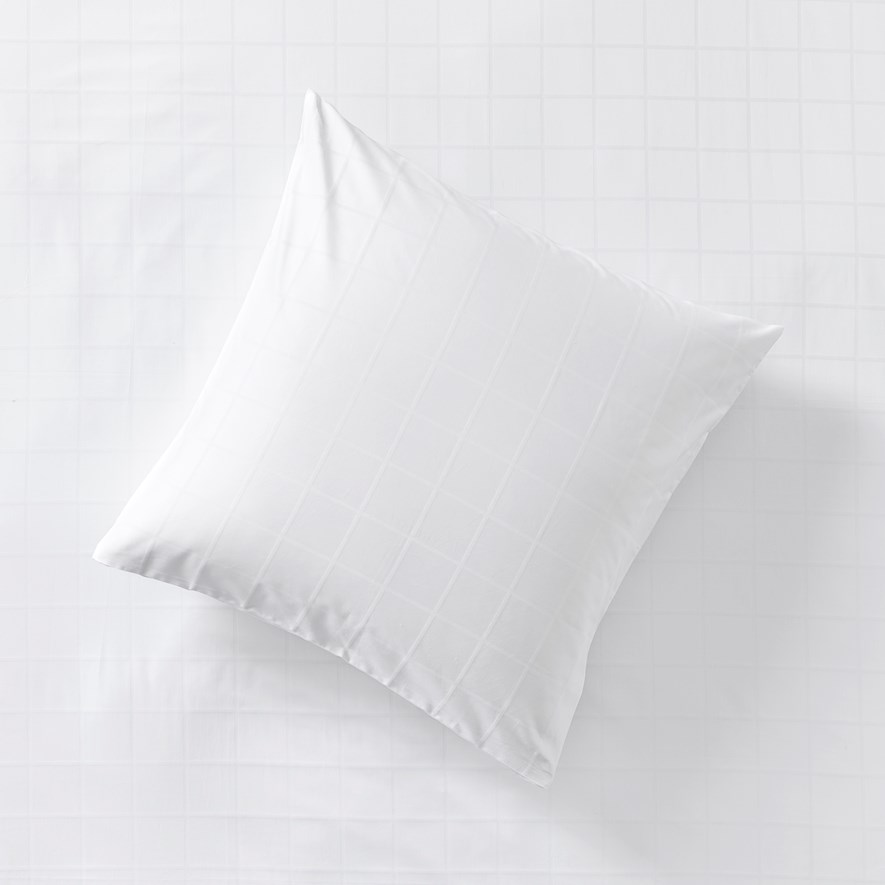 Worlds Softest Cotton White Grid Pillowcases Adairs