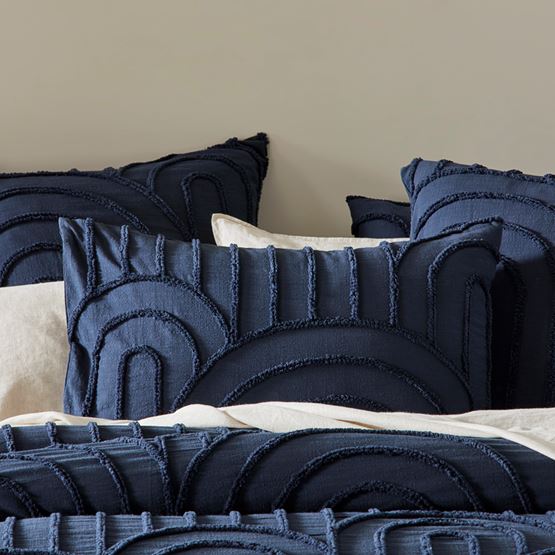 Archie Navy Tufted Pillowcases