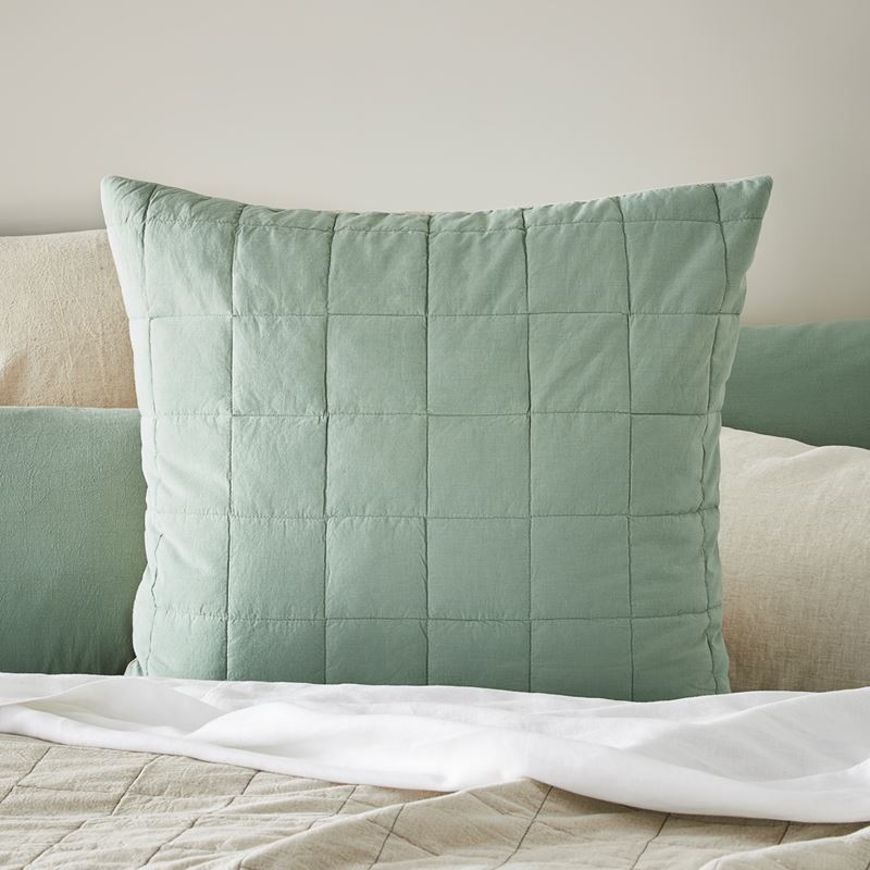 Olsen Linen Cotton Natural & Eucalyptus Quilt Cover Set + Separates