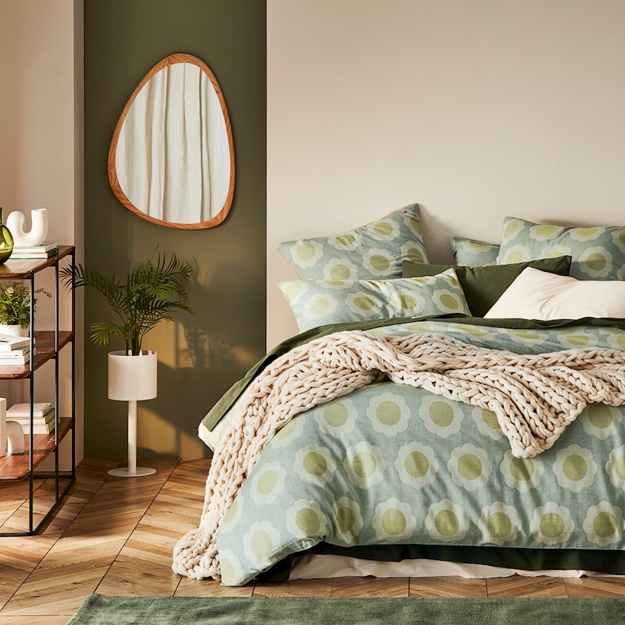 Flowerburst Green Quilt Cover Set + Separates Adairs