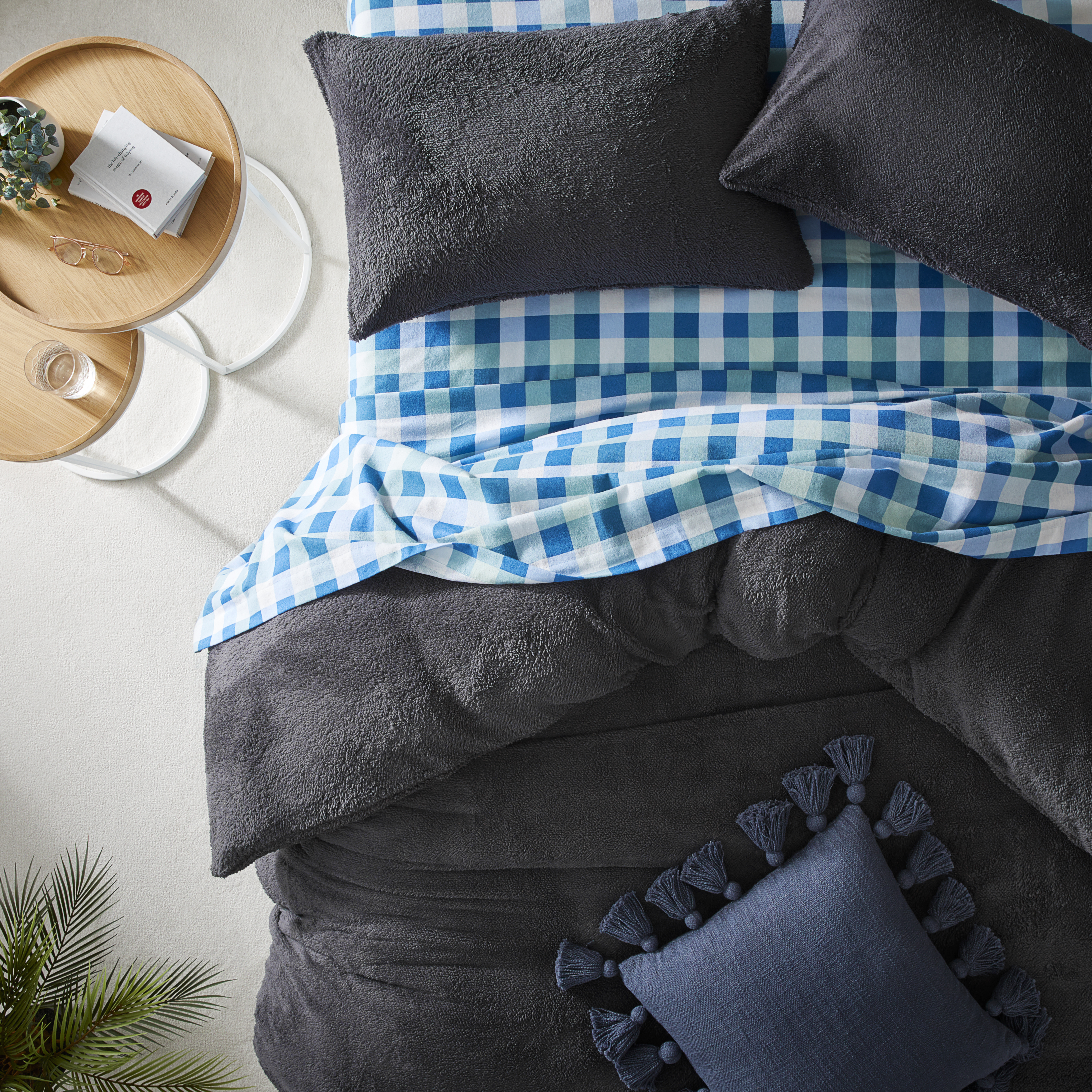 Sherpa Charcoal Quilt Cover Set + Separates Adairs