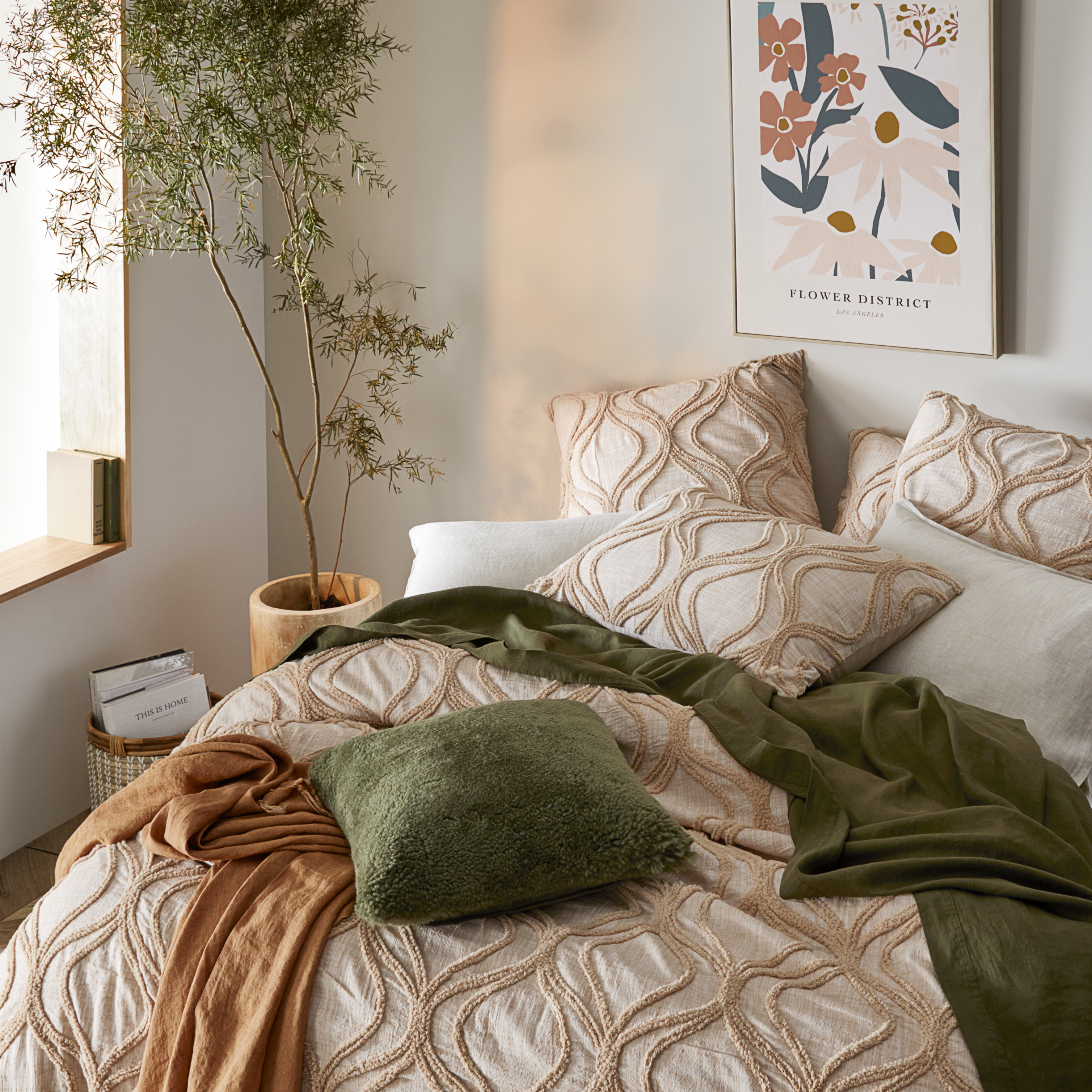 Tara Soft Clay Tufted Quilt Cover 