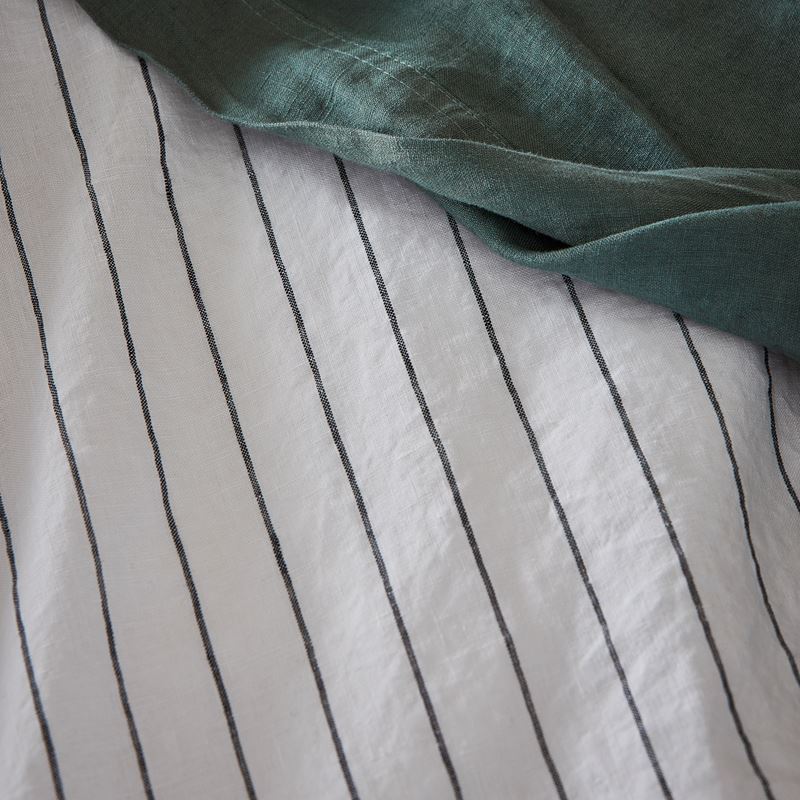 Vintage Washed Linen Onyx Stripe Quilt Cover Separates