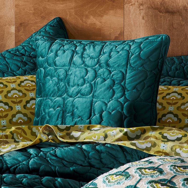 Everly Teal Velvet Quilted Quilt Cover Separates