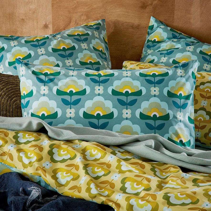 Retro Stems Peacock Quilt Cover Set + Separates Adairs