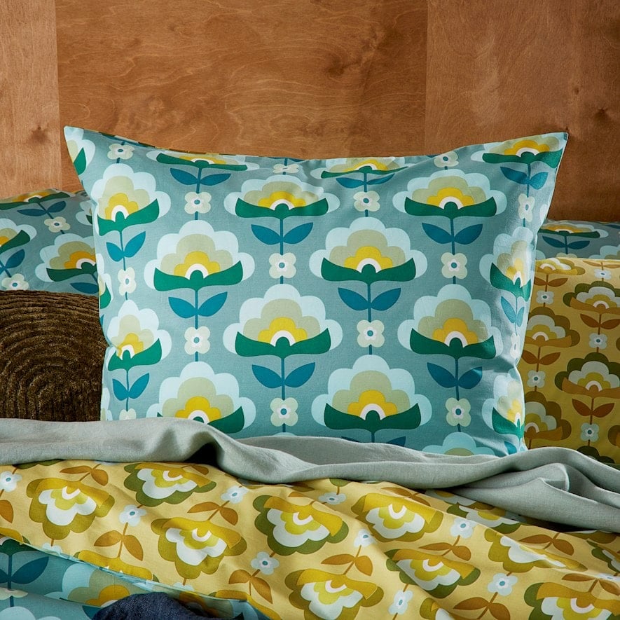 Retro Stems Peacock Quilt Cover Set + Separates Adairs